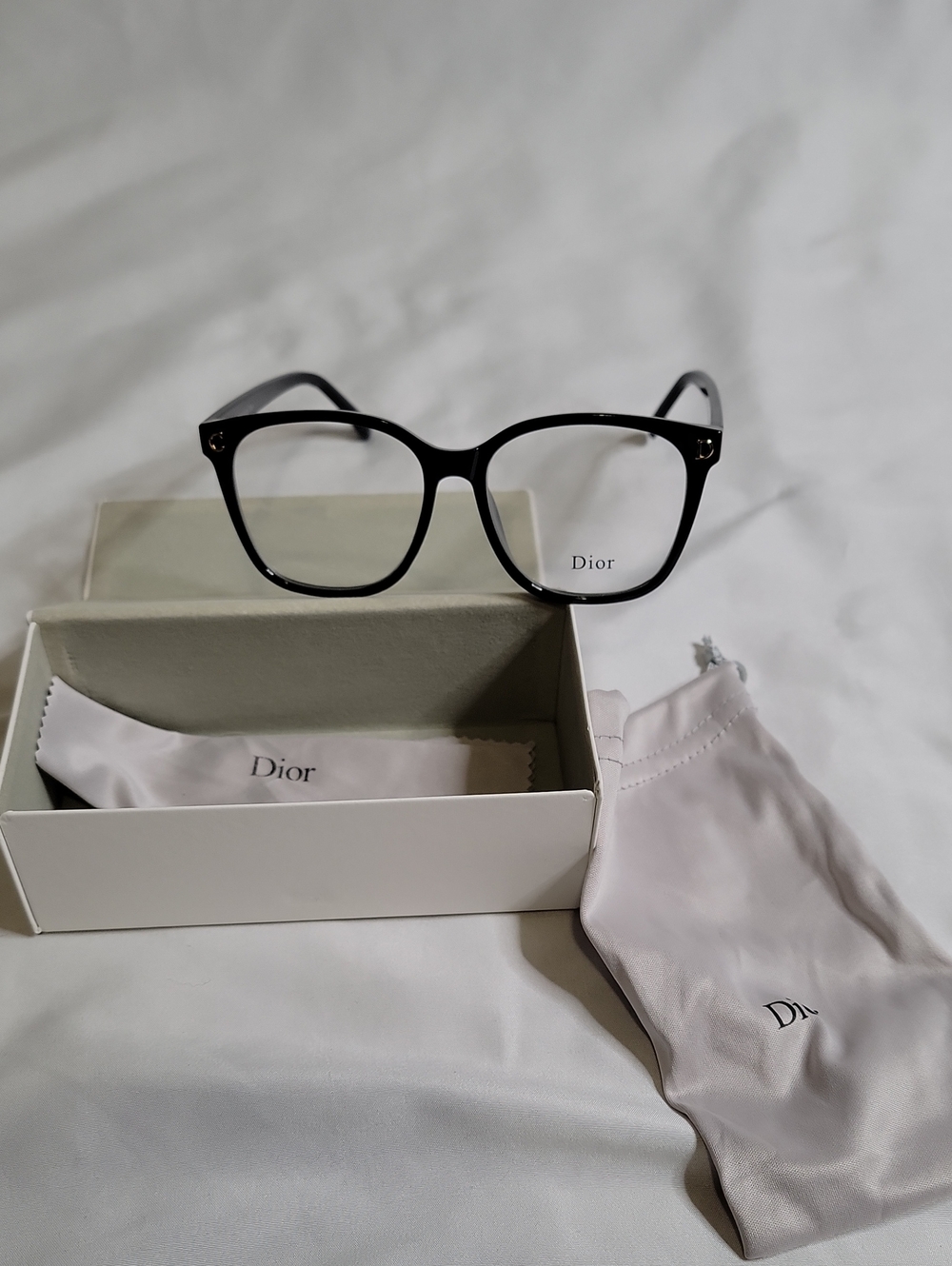 Dior Black Oversized Cat-Eye Glasses